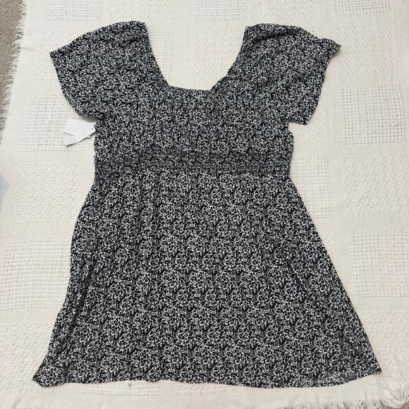 Abound lightweight 3X Mini Moo smocked fit and flare dress D4 3043 - Picture 7 of 8